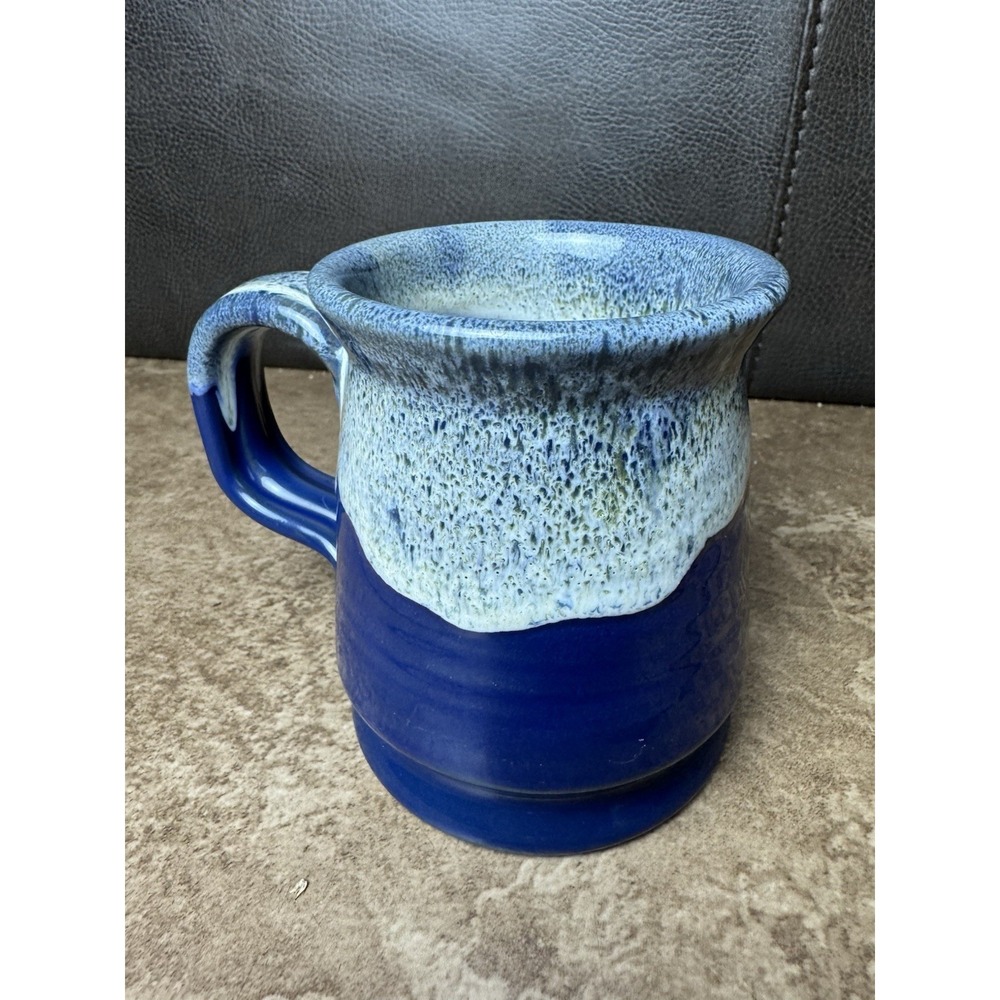 RARE 2012 Buc-ees Beaver Logo Blue Drip Glaze Mug Deneen Hand Thrown Pottery - Picture 3 of 5